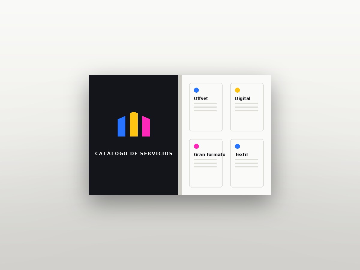 Catálogo de servicios Impreconty — proyecto de portfolio realizado por Impreconty